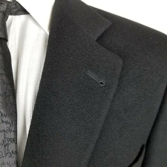 Pavone Mens Sport Coat 42R Pure Cashmere Black - Picture 6 of 12